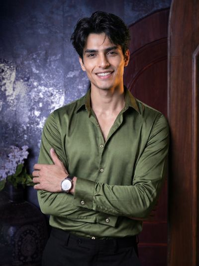 Dark Wine Double Cuff Satin Shirt