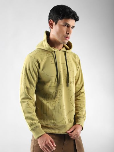 Light Grey Minimal Printed Hoodie