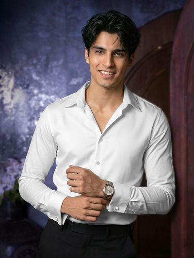 Dark Wine Double Cuff Satin Shirt